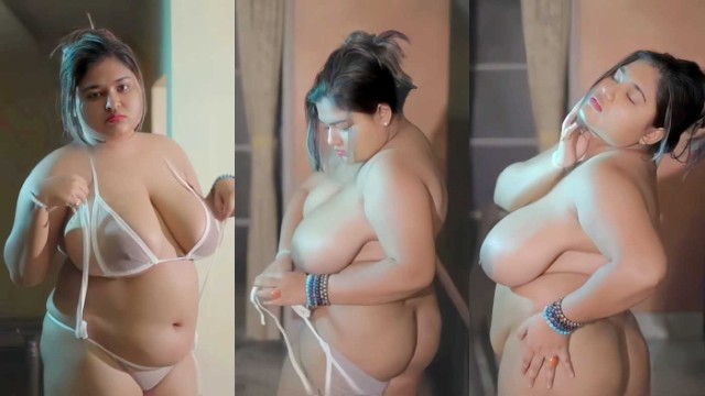 Megha Das Unties Her White See-Through Bikini And Tease Her Juicy Big Tits Nude