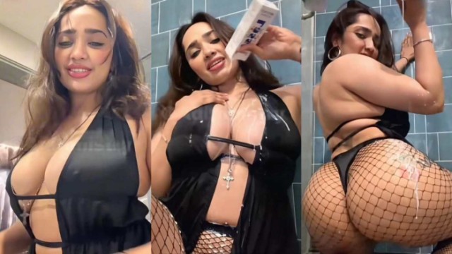 Aditi Mistry Nude Live latest Screen Recorded In Black Dress Part 2
